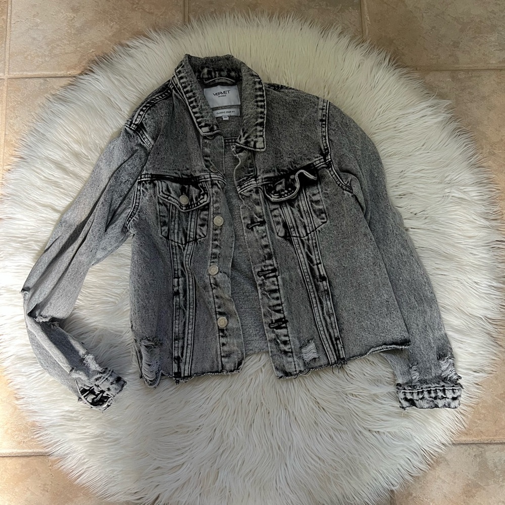 Vervet denim cropped jacket size s